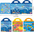 Reusable Sticker Book for Learning, 3 Sets Dinosaur Stickers Ocean Animals and Vehicles Theme Activity Sticker Books for Kids 3+ Girls Boys Travel...
