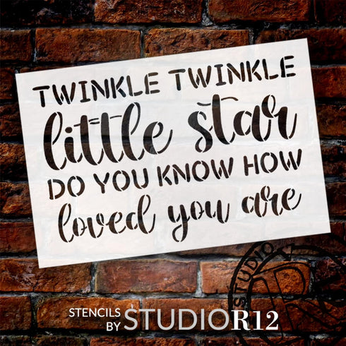 Twinkle Twinkle Little Star - How Loved Stencil by StudioR12 | Song Lyrics |Craft DIY Kids Room, Nursery Decor | Paint Wood Signs | Select Size (1...