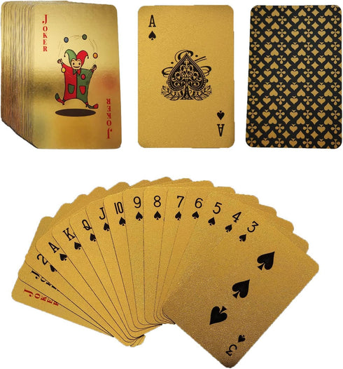 Mini Deck of Cards, Mini Gold Playing Cards, Waterproof Playing Cards for Party and Game...
