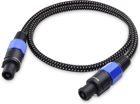 Cable Matters 2-Pack, Premium Braided 12AWG Speaker Cable 3 ft Compatible with Speakon NL4FC Port...