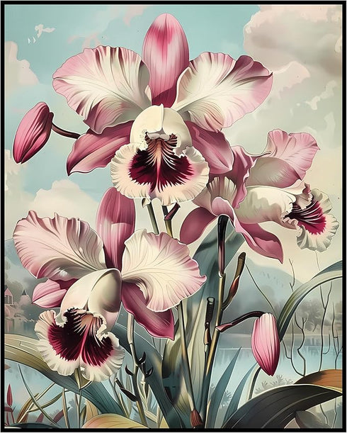 Posterizer 1 pcs-dainty unique baby pink flowers in the wild-Floral & Botanical Art-Abstract & Modern Art-Decor for Home & Office- UNFRAMED Wall A...