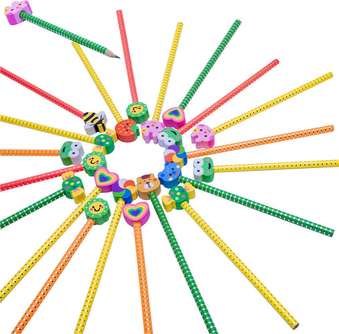 Cute Fun Pencils for Kids, 23 PCS My First Pencil #2 With Animal Cap Erasers for Beginners Ages 4-8-10-12...