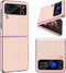 MATEPROX Compatible with Samsung Galaxy Z Flip 3 Case, Slim Thin Lightweight Protective Phone Case with Non-Slip Leather Back with Electroplated F...