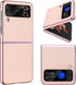 MATEPROX Compatible with Samsung Galaxy Z Flip 3 Case, Slim Thin Lightweight Protective Phone Case with Non-Slip Leather Back with Electroplated F...