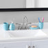Home Basics 4-Piece Bathroom Accessory Set, Includes Soap/Lotion Dispenser, Toothbrush and Toothpaste Holder, Soap Dish, and Tumbler, Turquoise...
