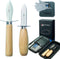 Oyster Shucking Knife and Glove Set -Oyster Shucker Kit with 2pcs Oyster Knife 1pair of Level5 Protection Gloves 1pc Kitchen Cloth-Seafood Opener ...