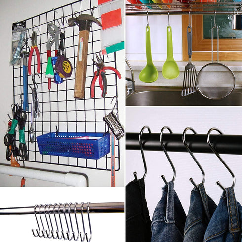 10 Pack 4.7 Inches Extra Large S Shape Hooks Heavy-Duty Metal Hanging Hooks Apply Kitchenware Bathroom Utensils Plants Towels Gardening Multiple u...