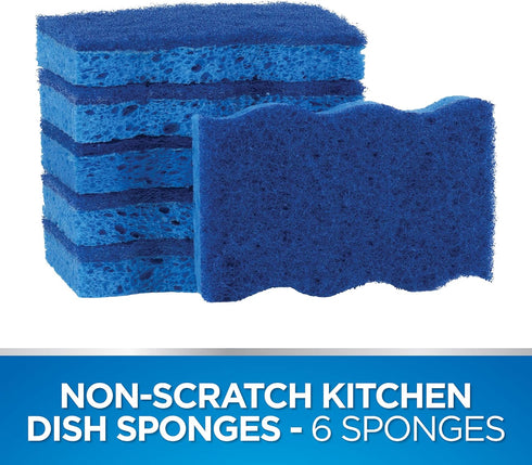 Dawn Non-Scratch Kitchen Dish Sponges, Blue (Pack of 6)...