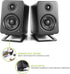 Kanto S2 Tilted Desktop Speaker Stands for Small Speakers & Compact 2”-3” Studio Monitors | Supports 6 lbs | Damping Foam Padding | Pair | Black...