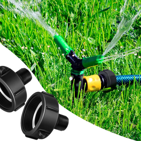 Zonon 2 Pieces 275 330 IBC Tote Tank Adapter Garden Hose Drain Plug Connector Coarse Garden Hose Connector Water Tank Hose Male Adapter for Garden...