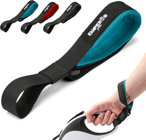 Retractable Dog Leash Add-On Accessory - Hand and Wrist Strap - for greater comfort, loosen Grip for your hands and better control - Classic Blue...