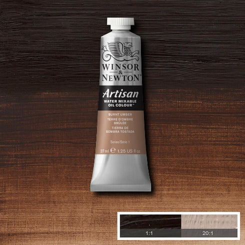 Winsor & Newton Artisan Water Mixable Oil Colour, 1.25-oz (37ml), Burnt Umber...