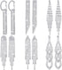 Sureio 6 Pairs Long Earrings Silver Chandelier Tassel Dangle Earrings for Women Wedding Prom Party Jewelry Fringe Rhinestone Earrings Boho Tassel ...