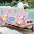 C L cooper life 12pcs Summer Pool Party Gift Treat Bags with Handles Pink Hello Summer Theme Non-Woven Bags for Girls Beach Pool Birthday Party Ha...