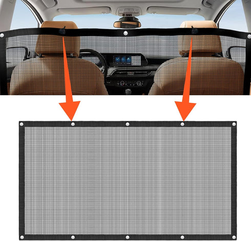 Dog Car Barrier Pet Car Divider Net with Adjusting Rope and Hook Multifunctional car Dog guardrail Used for SUV Car Truck...