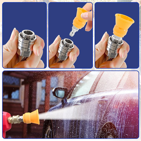 RIDGE WASHER Pressure Washer Nozzle Guard, Power Washer Nozzle Tips with Protector Holder, 5 Pressure Washing Tips with 1/4" Quick Connect, Orific...