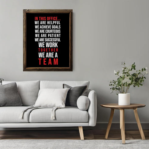 Posterizer 1 pcs-in this office we are a team-Workplace & Office Art-Motivational & Inspirational Art-Gift for Boss, Manager-decor for office wall...