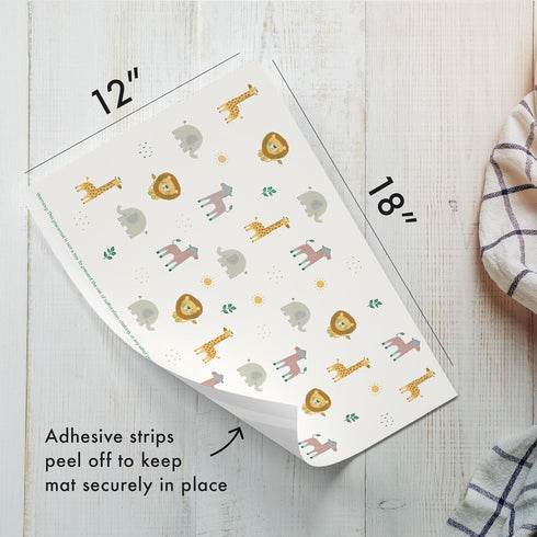Kids Disposable Placemats Stick On - Set of 40 Disposable Placemats for Toddlers - Baby Eating Essentials for Travel - Jungle Animals - Restaurant...