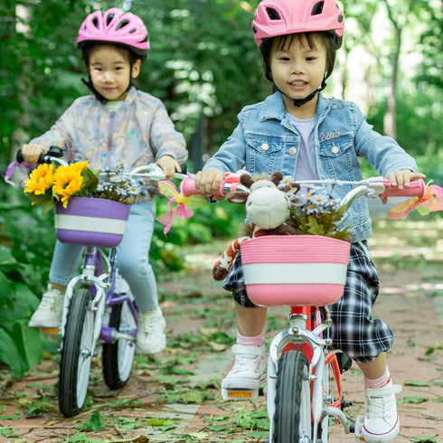 RoyalBaby Kids Bike Basket Girls Boys Cute Bicycle Basket Toddler Bike Basket Tricycle Basket Kids Front Bike Accessory Pink ?M? 9.8" x 7.9" x 6.1...