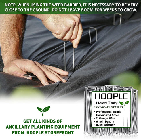 HOOPLE Premium Non-Woven Weed Barrier Landscape Fabric Durable & Heavy-Duty Weed Block, Easy Setup & Superior Weed Control...