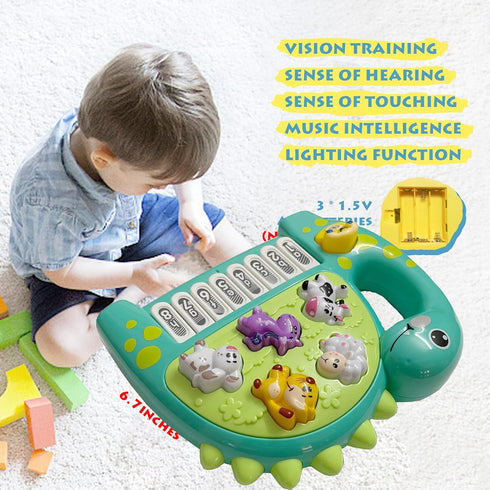 Baby Piano Toy, Dinosaur Piano Keyboard Light Up Sound Musical Toy, Learning Educational Interactive Infant Toddler Kids Toys Gift for Girl Boy...