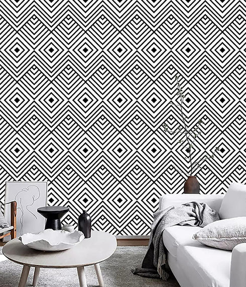D7025-3 Peel and Stick Wallpaper Black and White 17.7in x 118in Self Adhesive Removable Wallpaper Textured Cover Bathroom Bedroom Kitchen Countert...