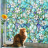 Coavas Decorative Window Privacy Film, Heat Control Sun Blocking Stained Glass Window Film, Floral Design Static Cling, Non Adhesive Windows Tint ...