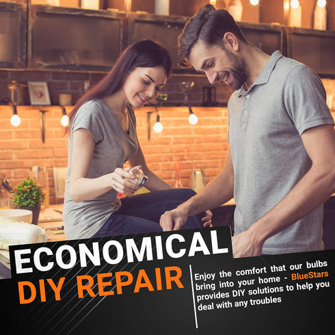 BlueStars E17 T7 LED Light Bulb 2W 120V (25W Incandescent Equivalent), Energy Saving, 2700K Warm White, 220lm for Microwave Oven, Range Hood, Refr...