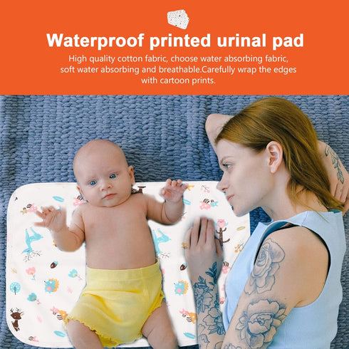 Kisangel Three Travel Diaper Underpads Mats for Pads Mattress Changing Reusable Cotton Infant Mat Change Washable Urinal Gentle Pad Super Incontin...