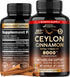 Ceylon Cinnamon Capsules - 8000 mg, Extra Strength - Made in USA - Energy, Heart & Metabolism Support - for Men & Women - Pure Natural Extract 20:...