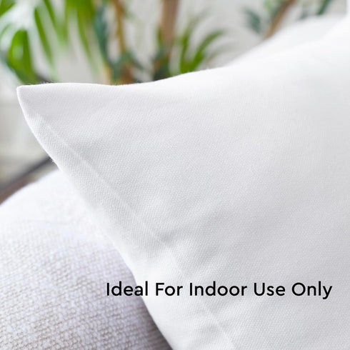 Encasa XO Throw Pillow Covers 18x18 in Set of 2 White | No Inserts | Cotton Pillow Covers for Living Room, Bed, Sofa, Couch | Decorative Cushion C...