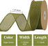 Sage Green Wired Burlap Ribbon, 1-1/2" x 11 Yards Wired Ribbons, Wide Burlap Ribbon with Spool, Wired Ribbon for Gift Wrapping, Arts and Crafts, P...