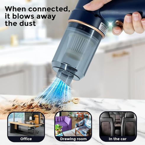 Wireless Car Vacuum Cleaner - Cordless Vacuum Cleaner High Power Portable Vacuum for Car 2 in 1 Blow and Suck Handled Vacuum Cordless (Blue)...