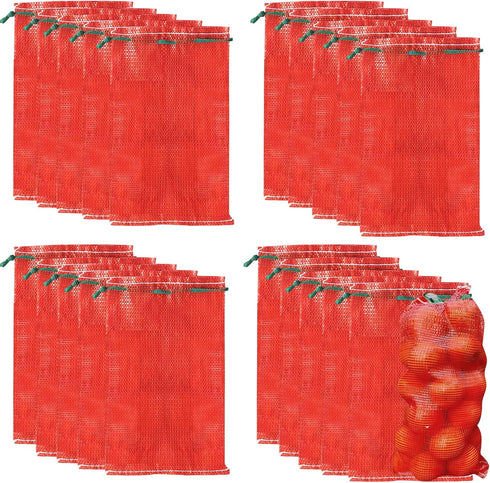 20 Pack Reusable Vegetable Storage Bags Mesh Storage Produce Bags, 20 lbs Capacity Onion Storage Washable Net Bags, 14” x 22”...