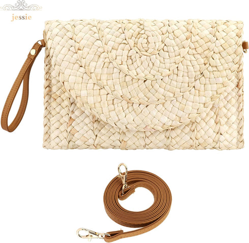 Women Summer Beach Bag, Straw Handbag Top Handle Big Capacity Travel Tote Purse Hand Woven Straw Large Hobo Bag...