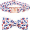 Elegant little tail Independence Day Dog Collar, American Flag Bowtie Dog Collars 4th of July American Pet Gift Adjustable Soft Puppy Collar for M...