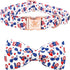 Elegant little tail Independence Day Dog Collar, American Flag Bowtie Dog Collars 4th of July American Pet Gift Adjustable Soft Puppy Collar for S...