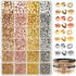 Spacer Beads Kit for Bracelet Making, 3000 Assorted Round Hearts and Stars Gold Tones and Silver Beads for Bracelet Jewelry Making Set for Teen Gi...