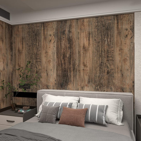 11.8"x78.7" Thick Brown Wood Wallpaper Peel and Stick Wallpaper Self Adhesive Wood Contact Paper for Cabinets Countertops Waterproof Removable Woo...