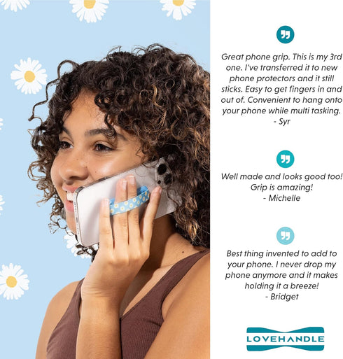 LOVEHANDLE Phone Grip with Black Checkered Design - Universal Phone Strap and Phone Grips for Back of Phone - Convenient Cell Phone Holder for Han...