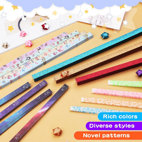 Star Origami Paper,Star Paper Strip,12 Different Constellations Origami Stars Paper Strips Paper Stars Lucky Star Decoration Paper Star Strips DIY...
