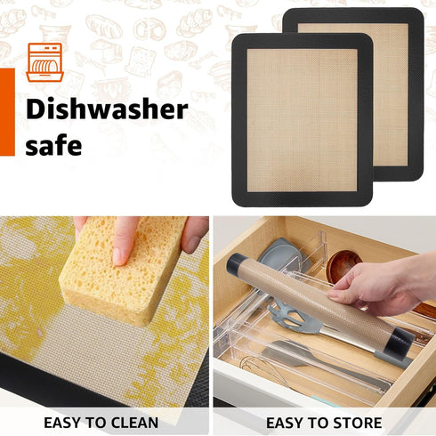 Silicone Baking Mats for 12 Inch Cake Pan/12x12 Cheesecake Pan/Toaster Oven Air Fryer Liner, 11.75"Square Food Grade Silicone Mats (Black, 1x Sili...