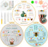 Ponpon 3 Sets Embroidery Kit for Beginners, Embroidery Kit for Adults with Follow Instruction, Cross Stitch Kits with Wooden Embroidery Hoops (Stl...