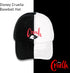 Disney Cruella Two-Tone Cotton Adjustable Dad Hat with Curved Brim, Black and White, One Size...