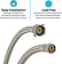 Eastman 16 Inch Flexible Toilet Connector, 7/8 Inch Ballcock x 3/8 Inch Compression, Stainless Steel Braided Hose, 48089...