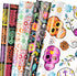 LeZakaa Holiday Wrapping Paper Sheet - 12 Sheet with 4 Different Design - Skull/Skeleton/Floral Print for Day of the Dead, Halloween - 27.5 x 19.6...