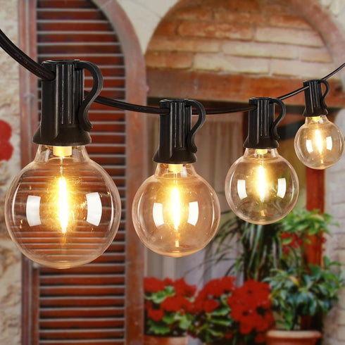 25Ft G40 String Lights, Patio Lights with 13 Bulbs(1 Spare), Waterproof Connectable Shatterproof Outdoor String Lights for Backyard Porch Balcony ...