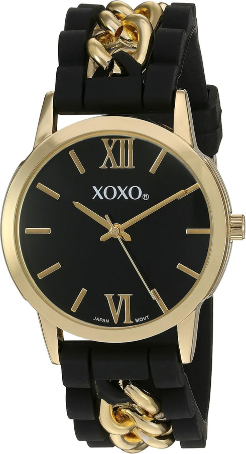 XOXO Women's Quartz Metal and Rubber Watch, Color:Black (Model: XO8101)...