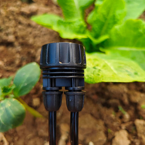 Drip Irrigation Hose Connectors,1/4 Inch Drip Irrigation Tubing x 3/4 FHT Swivel Lock Barbed Dual Hose Adapter, Convert 3/4" Garden Hose to 1/4" D...