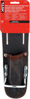 Task T77287 Tradesperson's Premium Leather Utility Knife Holder with Hammer Ring, Compact and Heavy-Duty Construction Tool Holder, Fits Belts Up t...